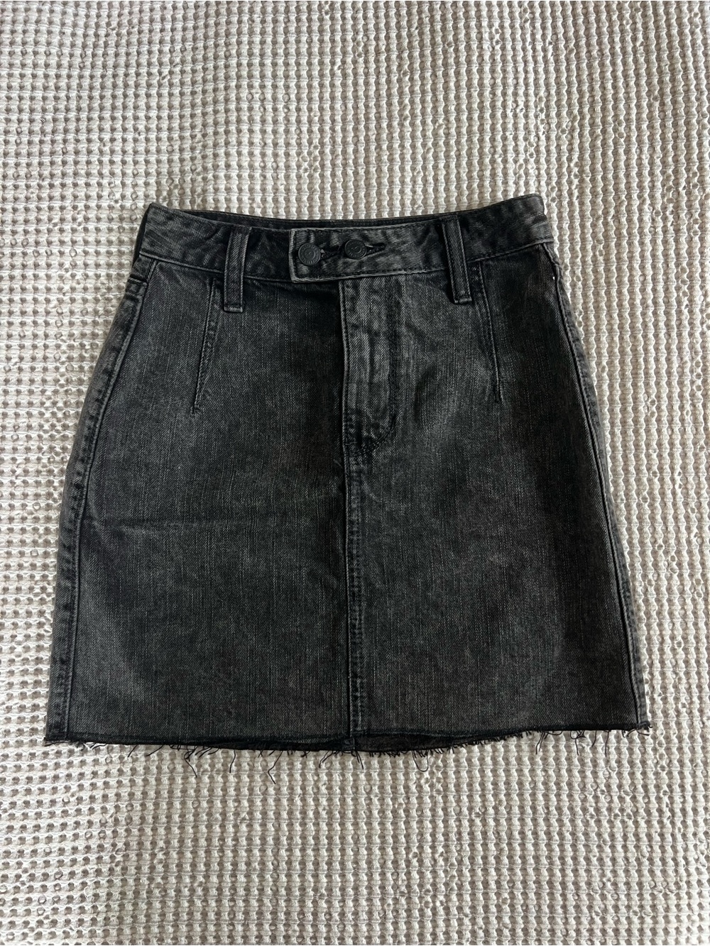 Hollister Black Washed Denim Mini Skirt